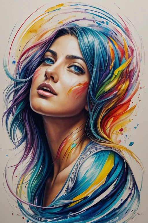 vaincre ses phobies Œuvre d’art colorée avec une personne dont le visage est obscurci par des coups de pinceau vibrants.